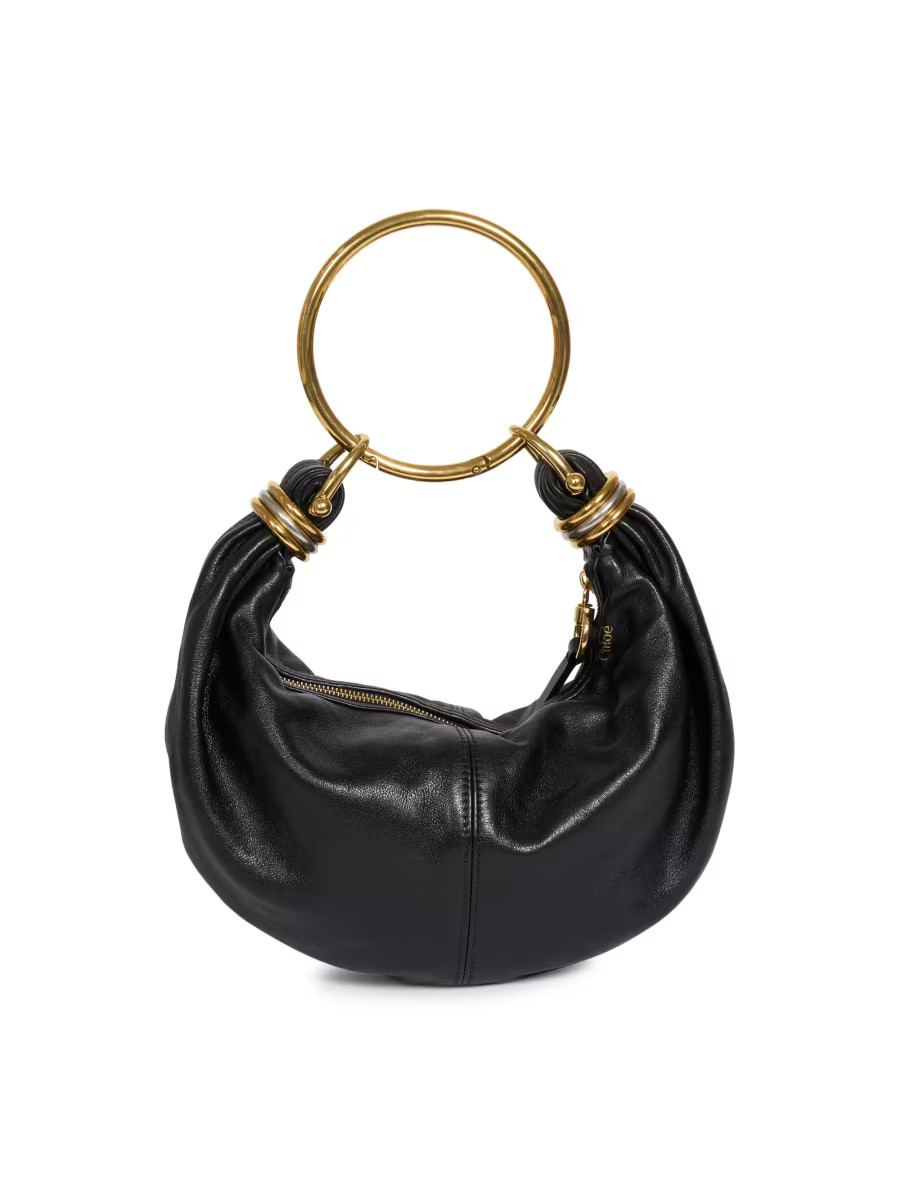 Small Bracelet Grained Leather Hobo Bag | Saks Fifth Avenue