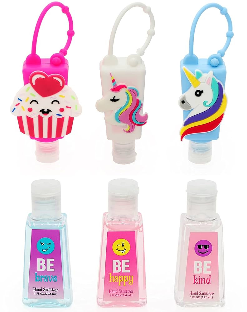 RALME Kids Hand Sanitizer for Girls – Pack of 3 with Cupcake & Unicorn Hand Sanitizer Holders w... | Amazon (US)