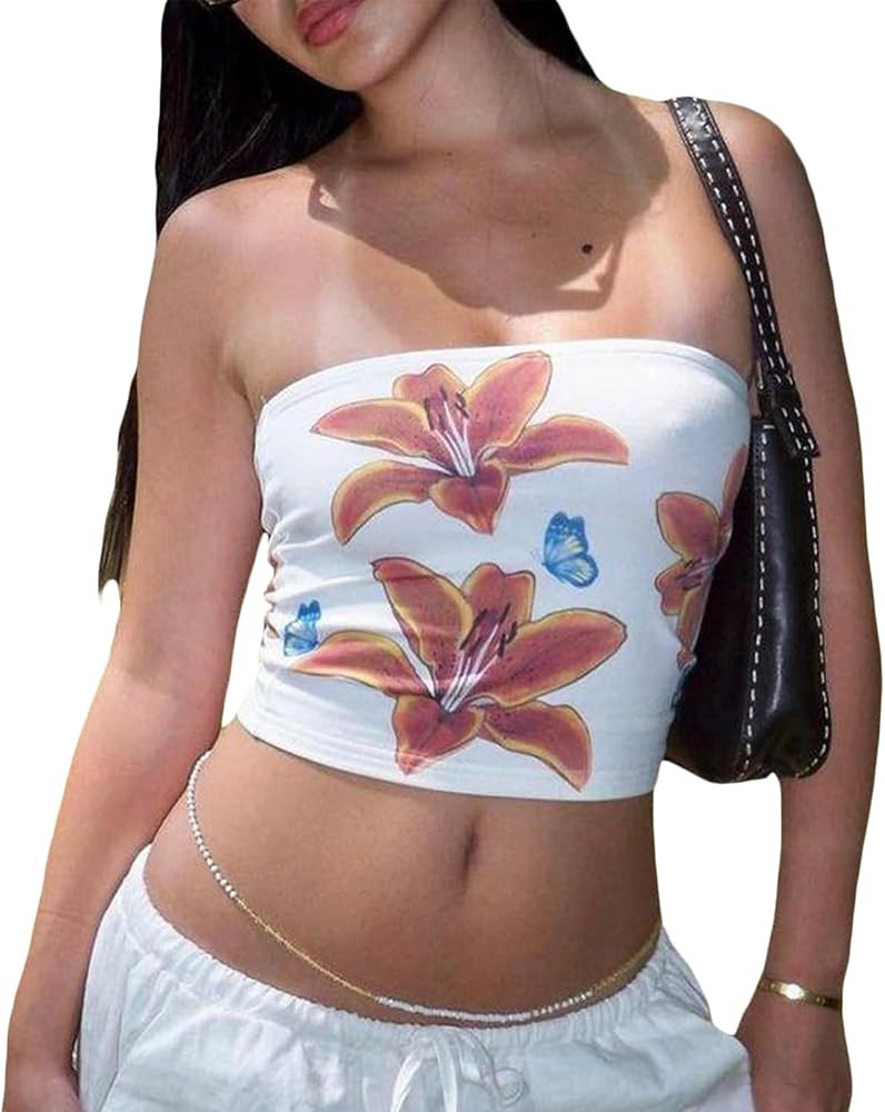 Women Y2k Tube Top Sexy Cami Tops Going Out Summer Outfits | Amazon (US)