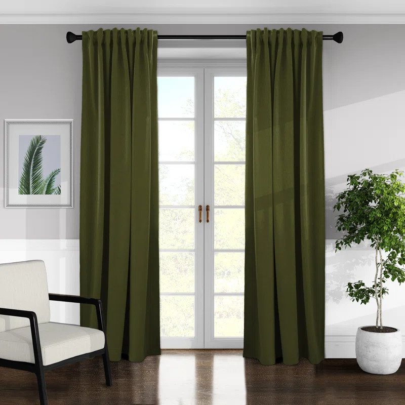 Alia Velvet Solid Color Room Darkening Rod Pocket Single Curtain Panel | Wayfair North America