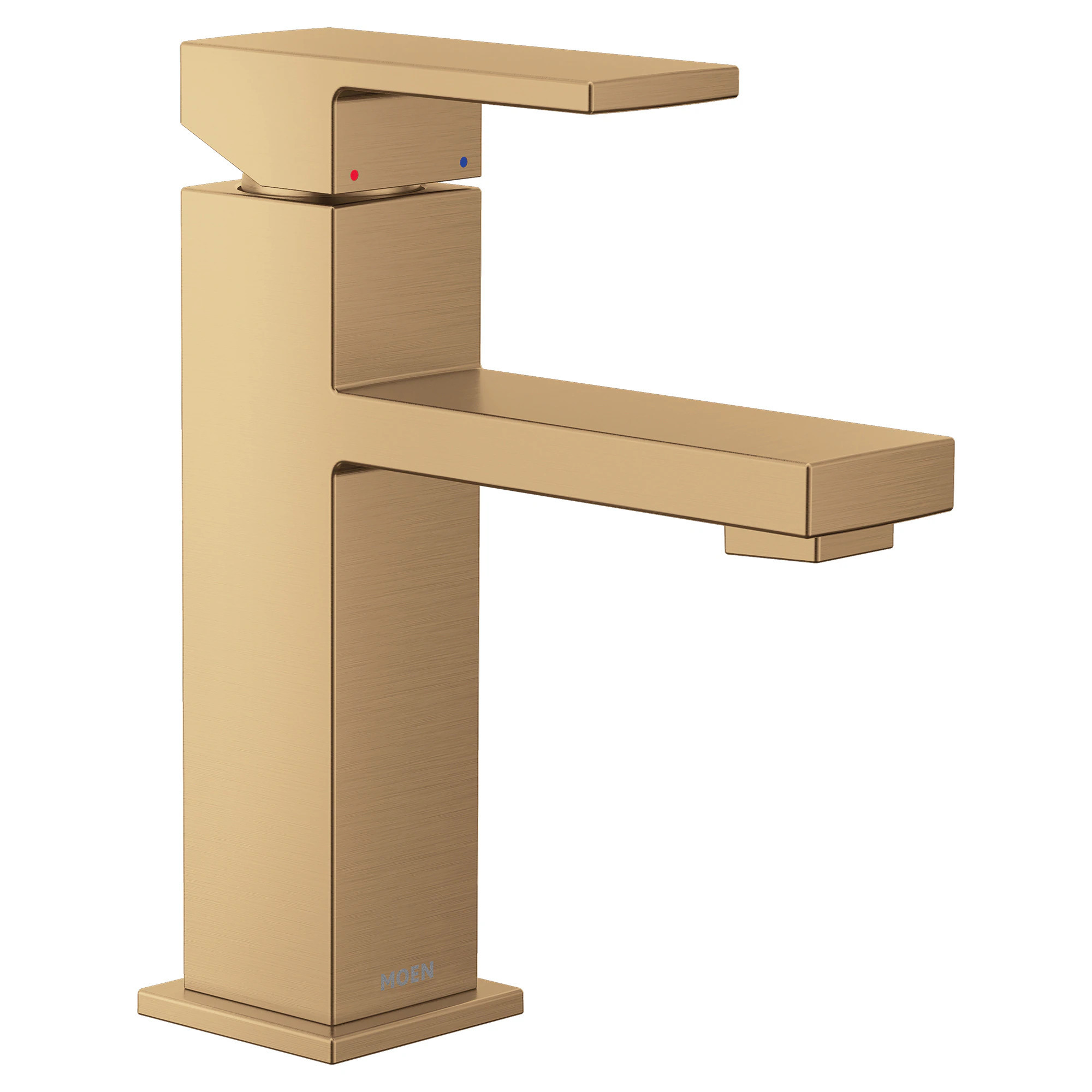 Moen Revyl Bronzed Gold Single hole 1-handle WaterSense Mid-arc Commercial/Residential Handle Bathroom Sink Faucet with Drain with Deck Plate | Lowe's
