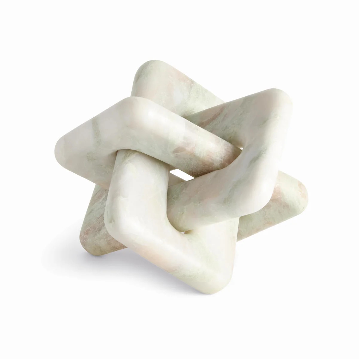 Napa Green/White Marble Jarvis Marble Knot Sculpture | DecoratorsBest