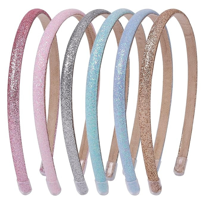 Fishdown Thin Glitter Headbands for Girls,Glitter Sequin Headbands for Girls,Sparkle Headbands fo... | Amazon (US)