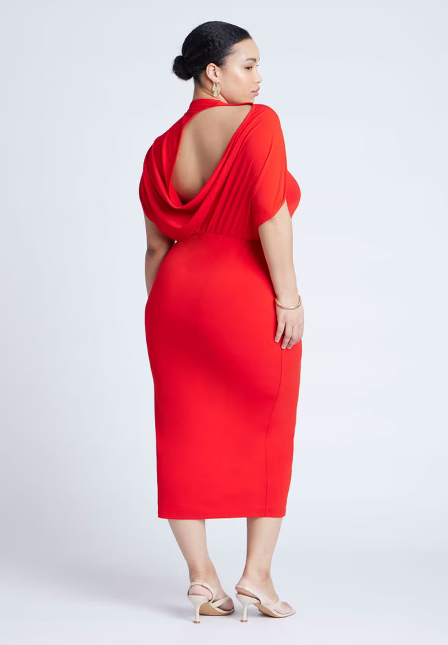Cutout Back Midi Dress | Eloquii