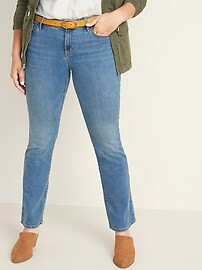 Mid-Rise Medium-Wash Kicker Boot-Cut Jeans for Women | Old Navy (US)