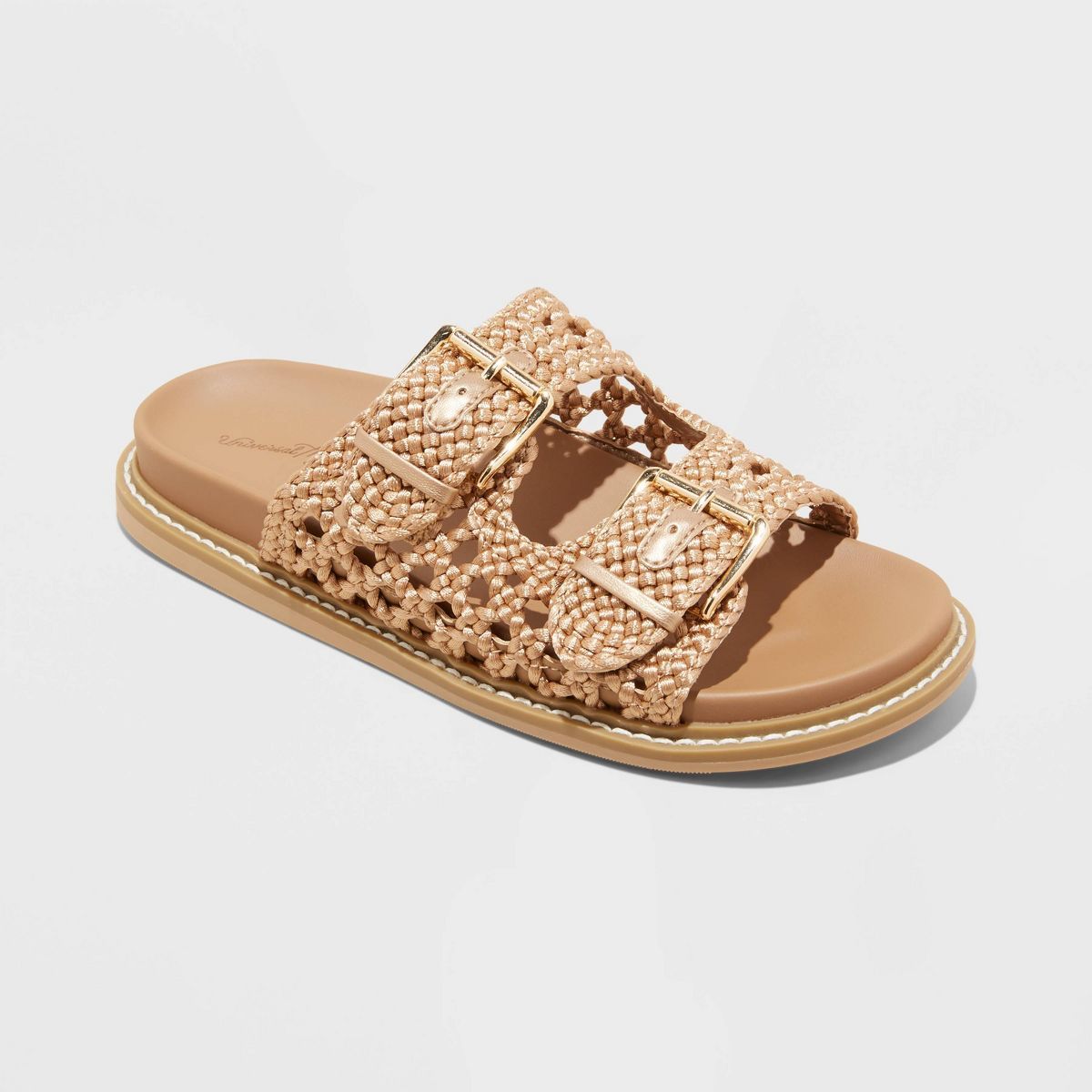 Women's Kylie Crochet Footbed Sandals - Universal Thread™ Tan 9.5 | Target