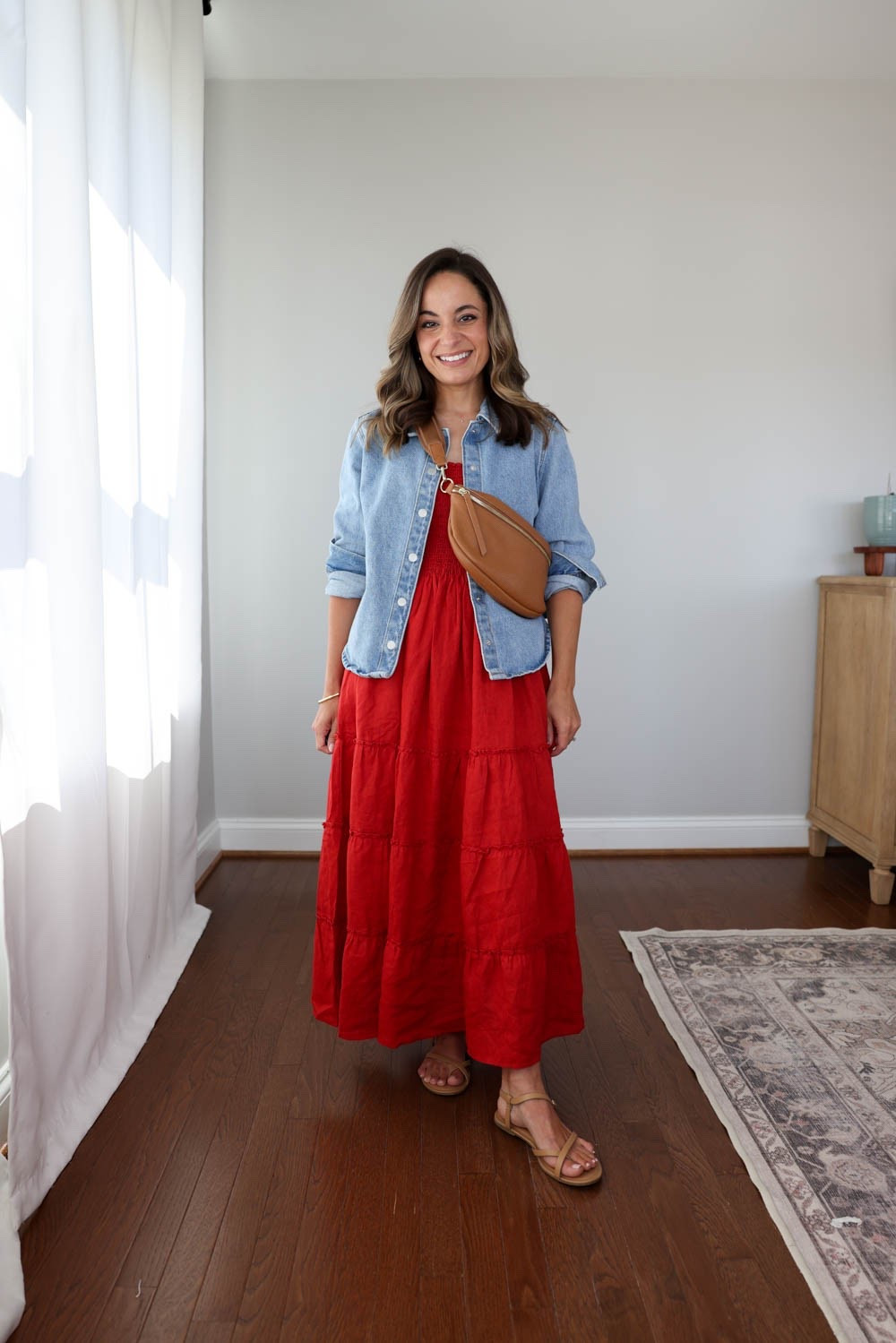7 ways to layer a dress! 

Dress (Quince): xs in child red 
Denim shirt (Target): xs 

Shoes are true to size and are linked as well.

#LTKPetite