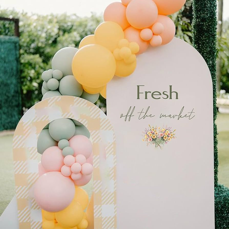 Fresh Off The Market Decal - Bridal Shower Backdrop Arch Decal, Farmers Market Floral Theme Bache... | Amazon (US)