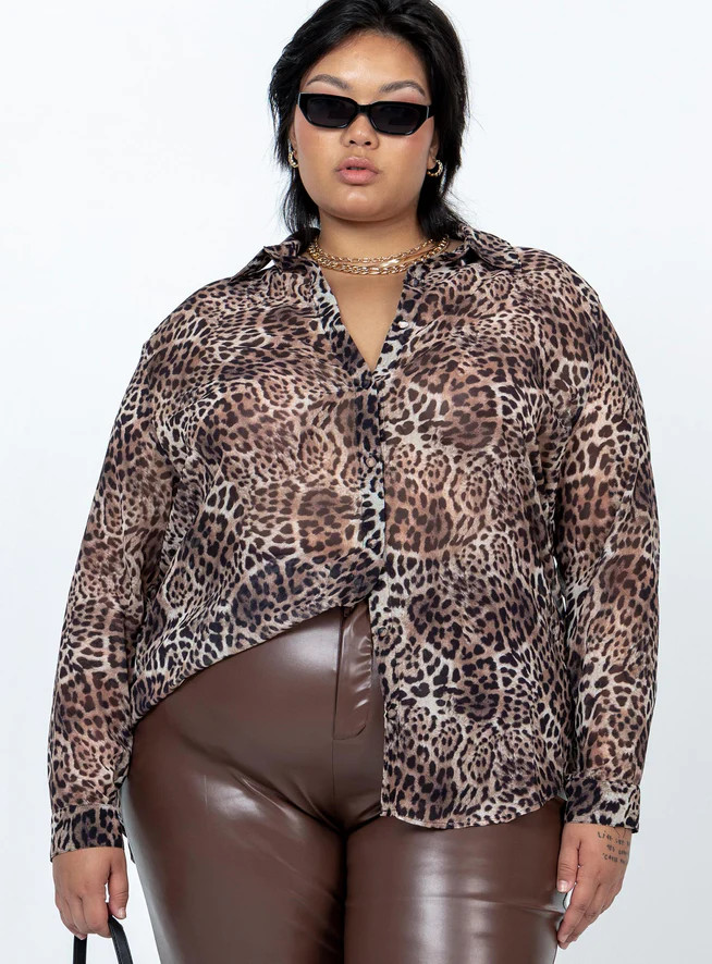 Hayden Shirt Leopard Curve | Princess Polly US