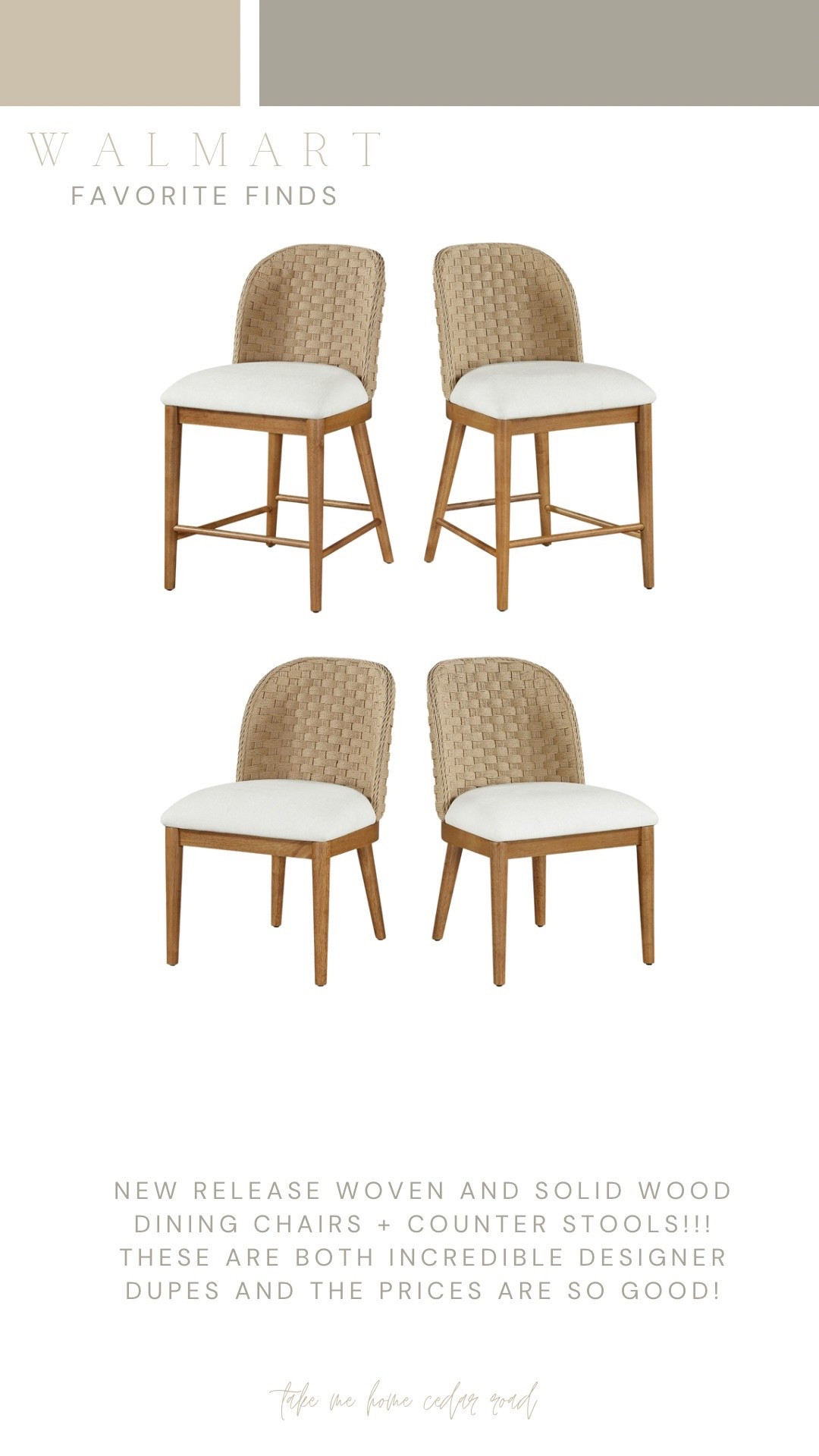 These are such an incredible designer dupe!!! Love these new release dining chairs and bar stools at Walmart! 

#LTKHome