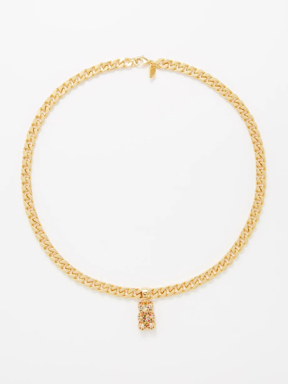 Nostalgia Bear 18kt gold-plated necklace | Crystal Haze | Matches (US)