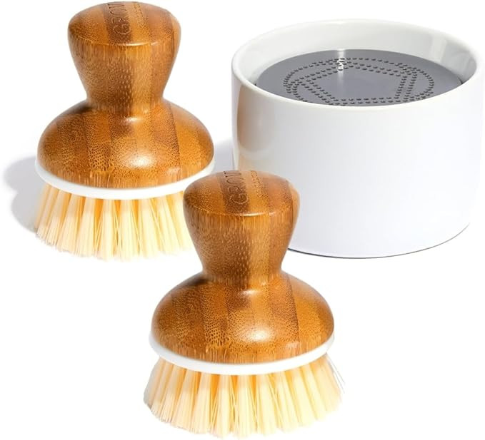 Grove Co. Bubble-Up Dish Soap Dispenser & 2 Pack Brush Set, Ergonomically Designed Dish Scrubber,... | Amazon (US)
