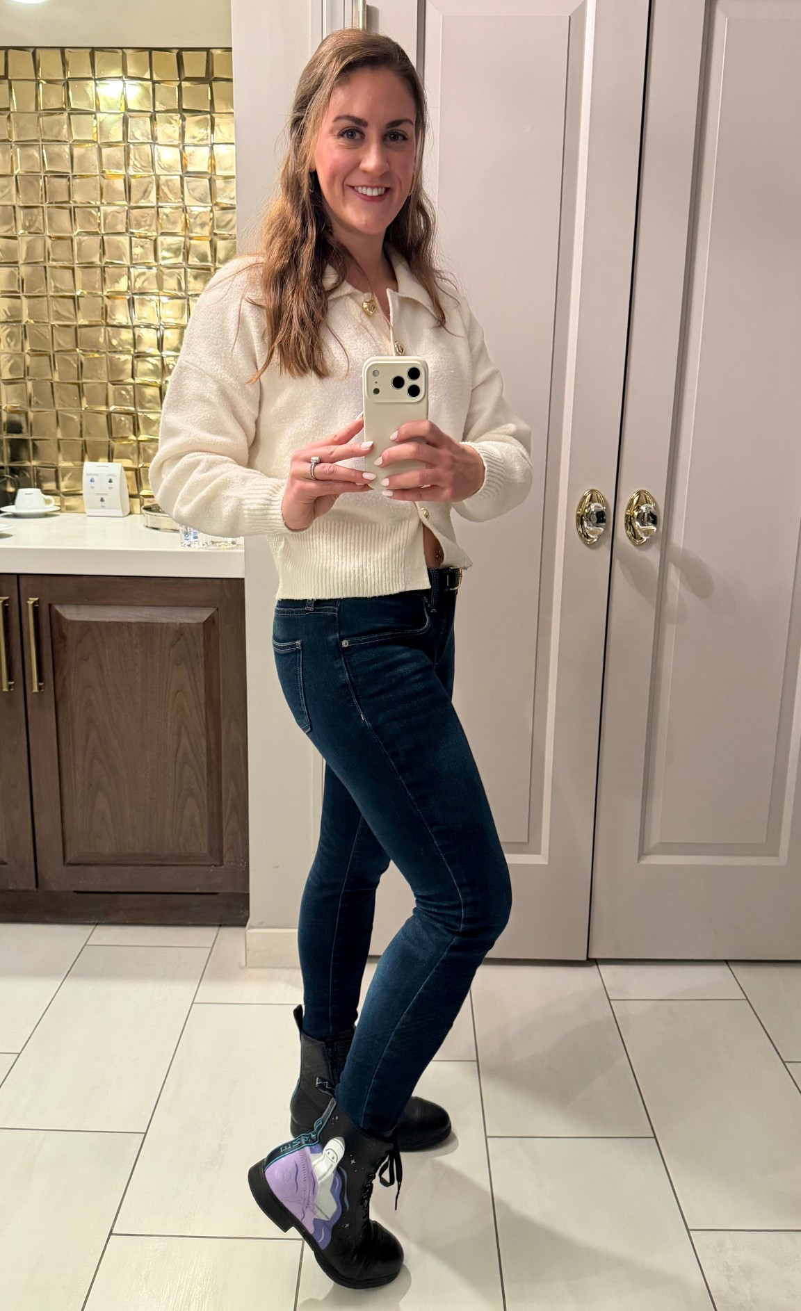 Walked into a Kate Spade store in NYC and the employee literally asked if I got my sweater there. 

Designer dupe goalssss. Splurge or save? I linked both! Love the gold heart buttons. 🫶🏼

#LTKWorkwear #LTKFindsUnder50 #LTKootd