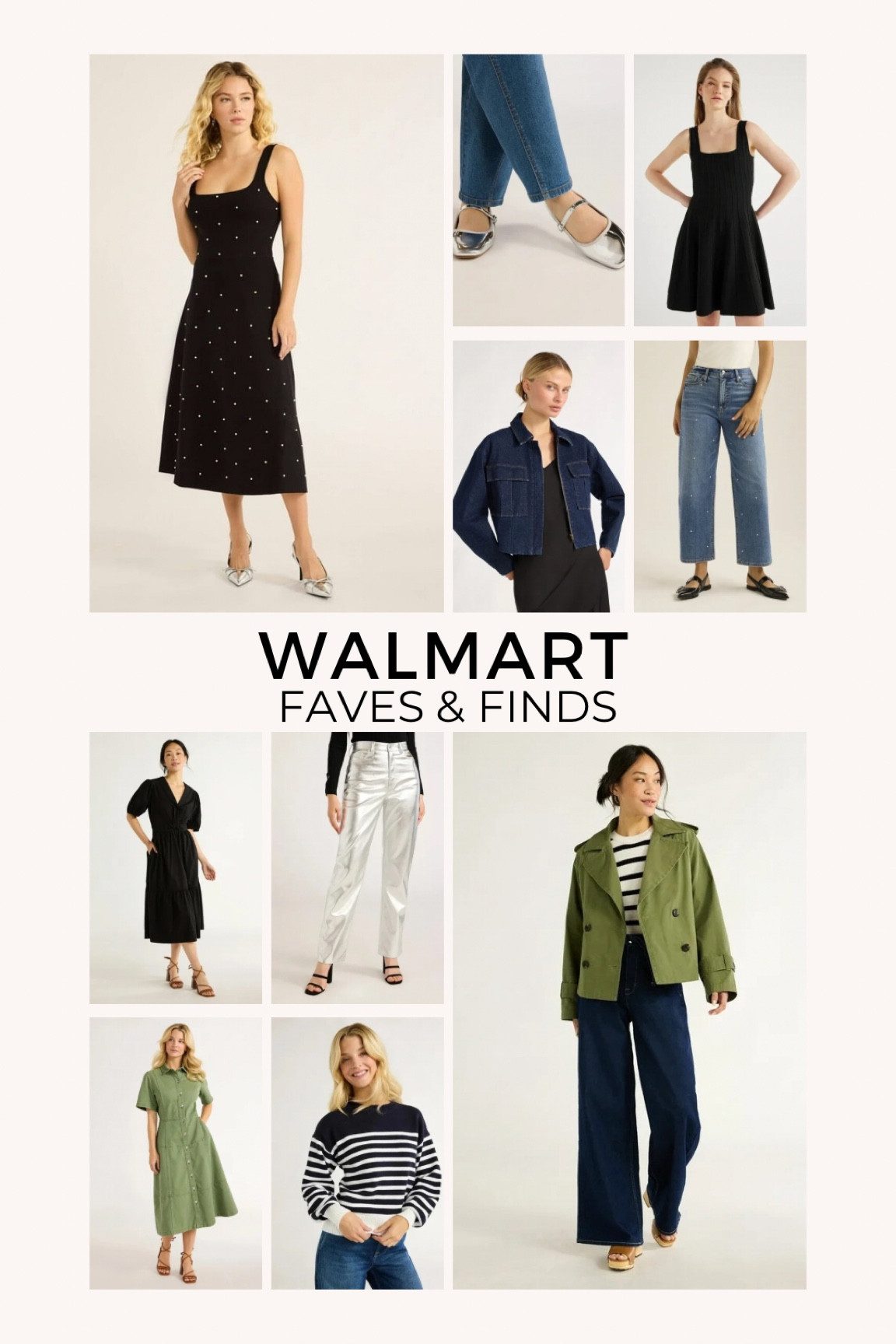 Walmart new arrivals , scoop , free assembly , holiday outfit , work outfit , workwear , office , trench coat , cropped jacket , silver flats , silver mary janes , silver shoes , silver pants , silver jeans , denim , black dress , work dress , denim jacket , chore jacket , sparkly , sparkle , new years, nye , new year’s eve , bejeweled , Christmas 

#LTKHoliday #LTKWorkwear #LTKFindsUnder50