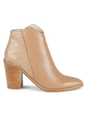 Rozane Snakeskin-Embossed Leather Booties | Saks Fifth Avenue OFF 5TH