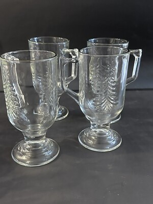 4 Indiana Glass Holiday Christmas Tree Irish Coffee Mug with Gold Rim  | eBay | eBay US