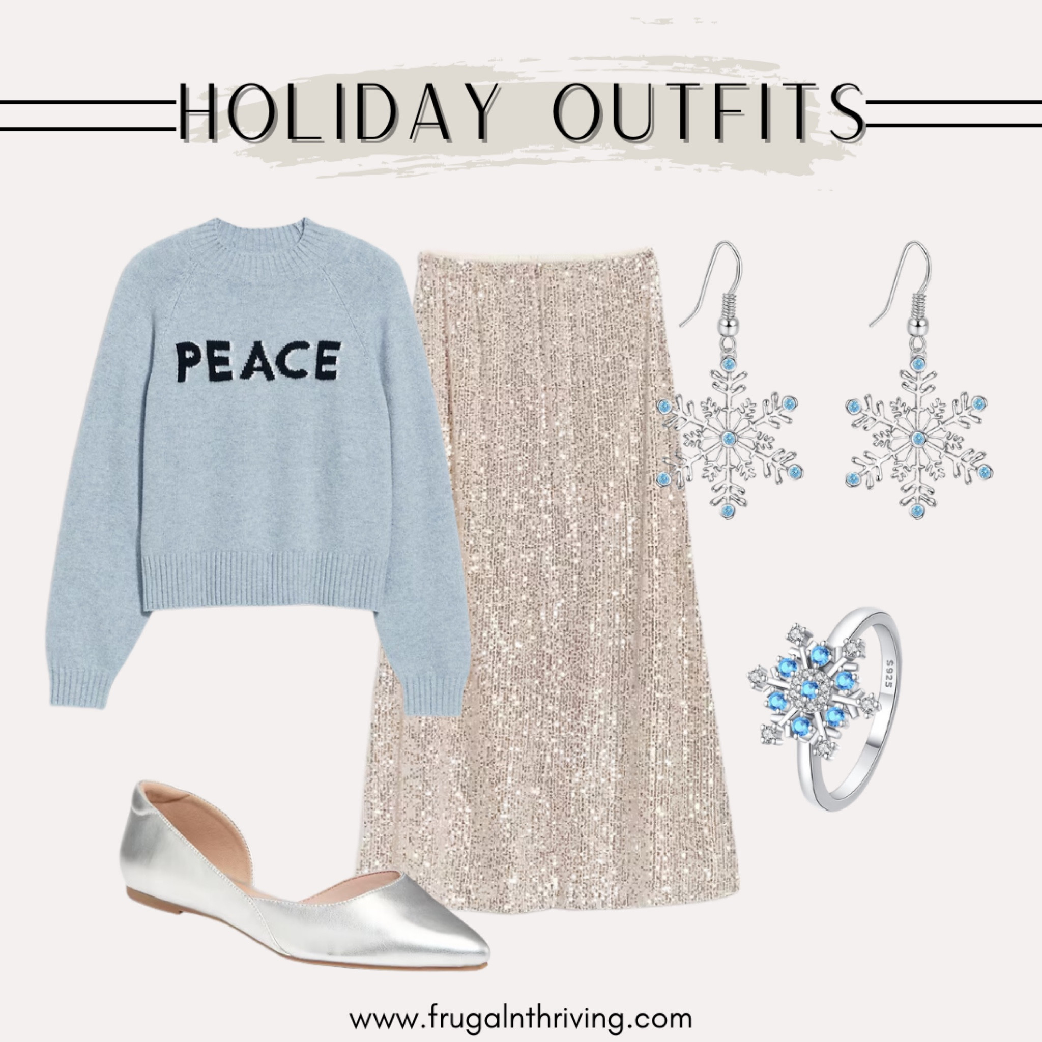 Be a sparkling snow queen with this gorgeous shimmering outfit. Balance a sequin skirt and shiny shoes and jewelry with a cute, cozy sweater

#LTKHoliday #LTKStyleTip