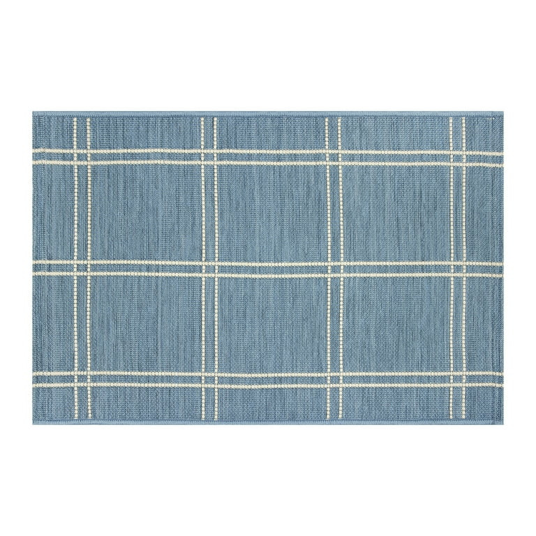 Mainstays 24" x 36" Chambray Window Pane Outdoor Scatter Rug | Walmart (US)