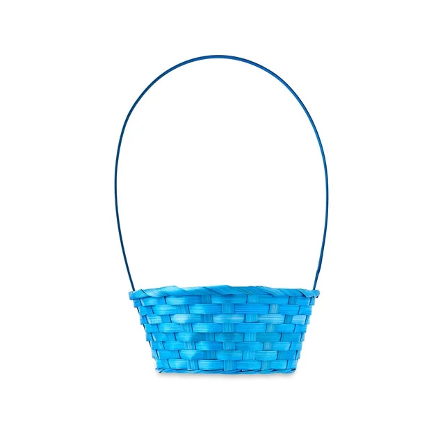 Easter Blue Small Round Bamboo Basket, 8 in x 14 in, by Way To Celebrate | Walmart (US)
