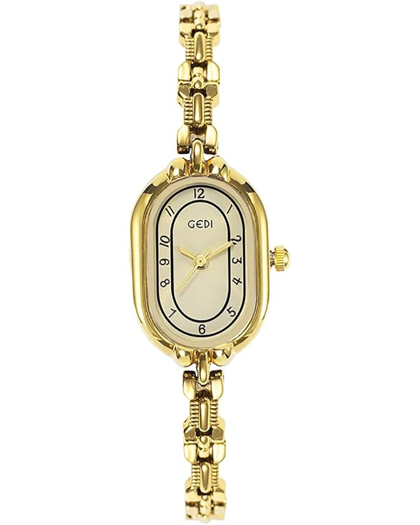 FANMIS Women's Vintage Oval Watches Luxury Minimalism Bracelet Small Gold Watch Ladies Analog Wat... | Amazon (US)