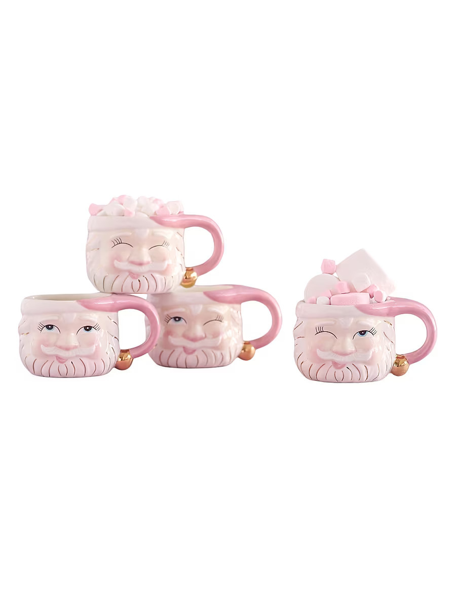 Papa Noel Pink 4-Piece Mug Set | Saks Fifth Avenue
