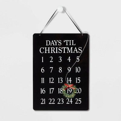 10.25&#34; Metal &#39;Days &#39;Til Christmas&#39; Advent Calendar Black - Wondershop&#8482; | Target
