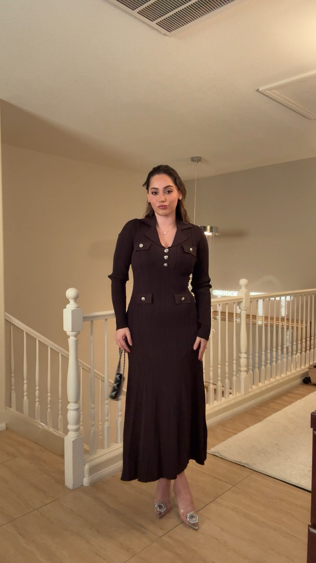 Knit Chocolate brown maxi dress with Metal Detailing  

#LTKSaleAlert #LTKMidsize #LTKootd