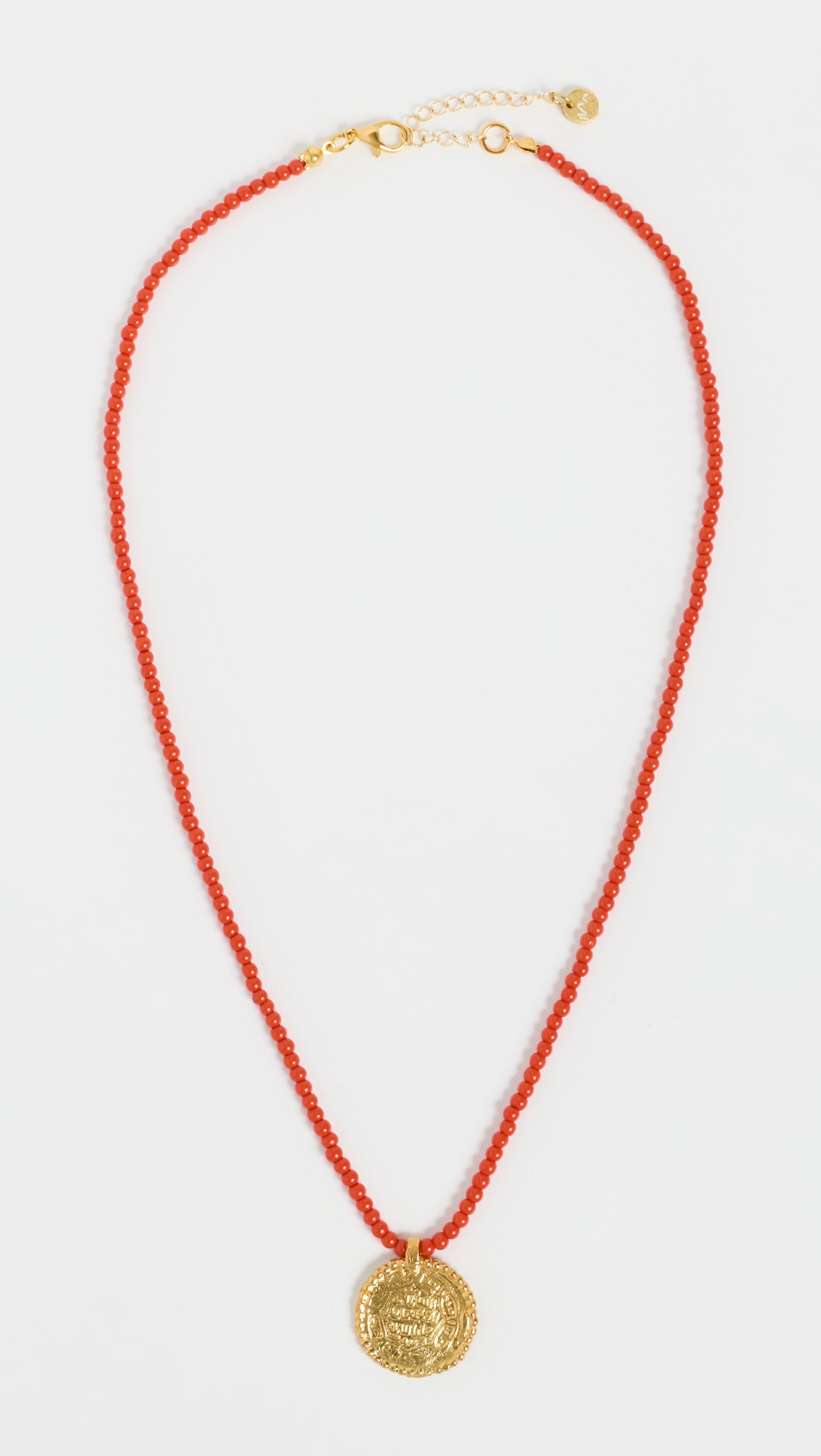 Maison Irem Beaded Coin Necklace Red One Size | Shopbop
