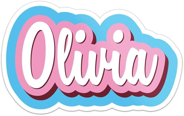 Cartoon Olivia Name Sticker - Waterproof Vinyl Decal for Car Bumper, Laptop, Water Bottle, Luggag... | Amazon (US)