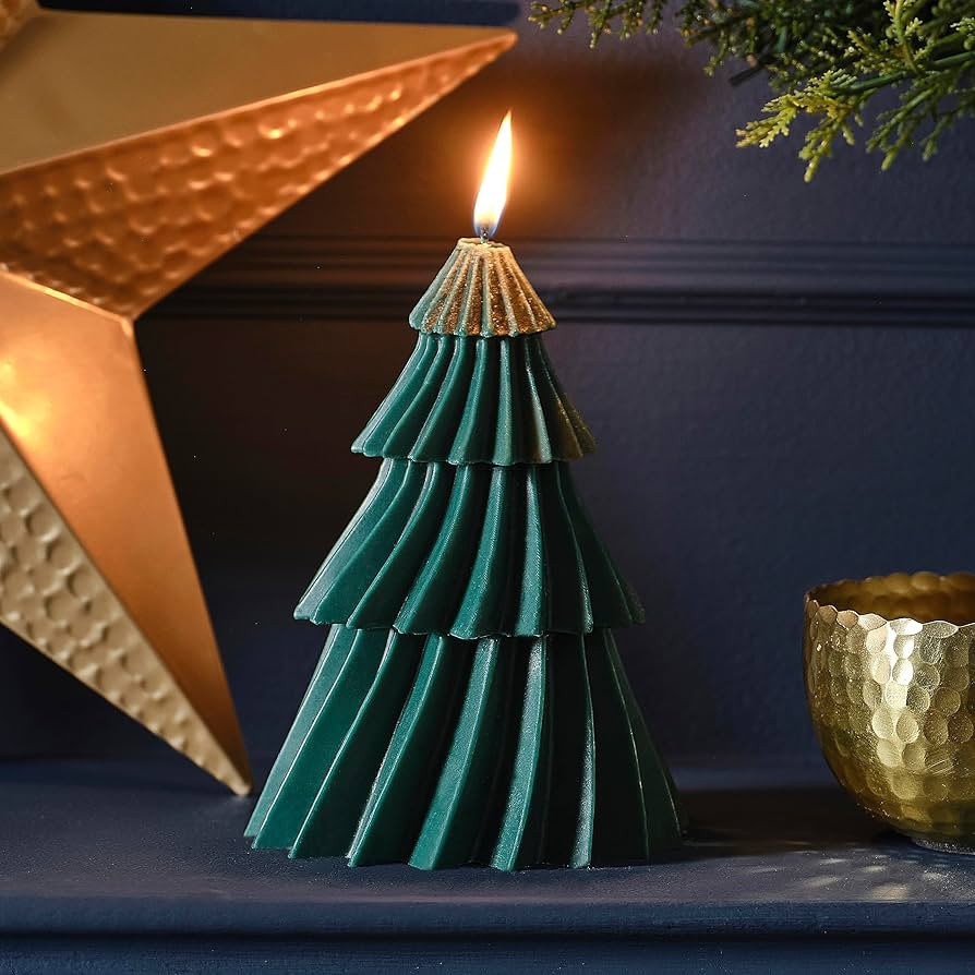 Ginger Ray Green Tree Shaped Christmas Kerze Kamin Tischdekoration, grün | Amazon (DE)