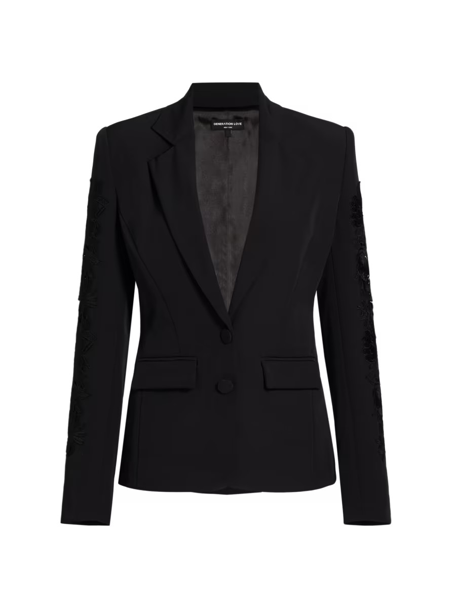 Venturi Lace-Sleeve Blazer | Saks Fifth Avenue