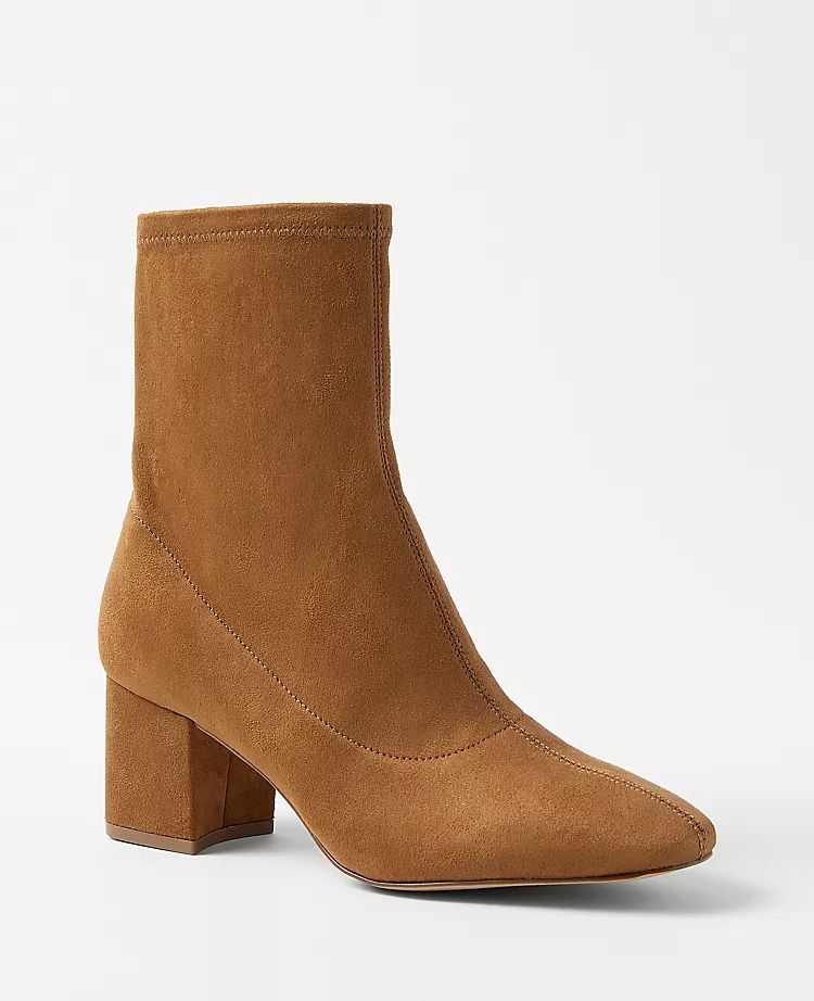 Block Heel Stretch Booties | Ann Taylor (US)