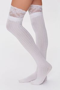 Lace-Trim Thigh-High Socks | Forever 21 (US)