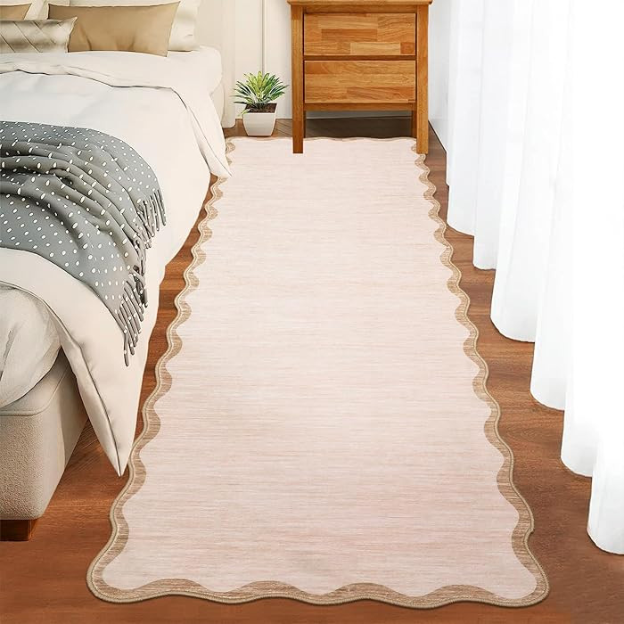 GarveeHome Scalloped Washable Runner Rug 2x6 Runner Non Slip Kitchen Rugs Modern Entryway Rug Far... | Amazon (CA)