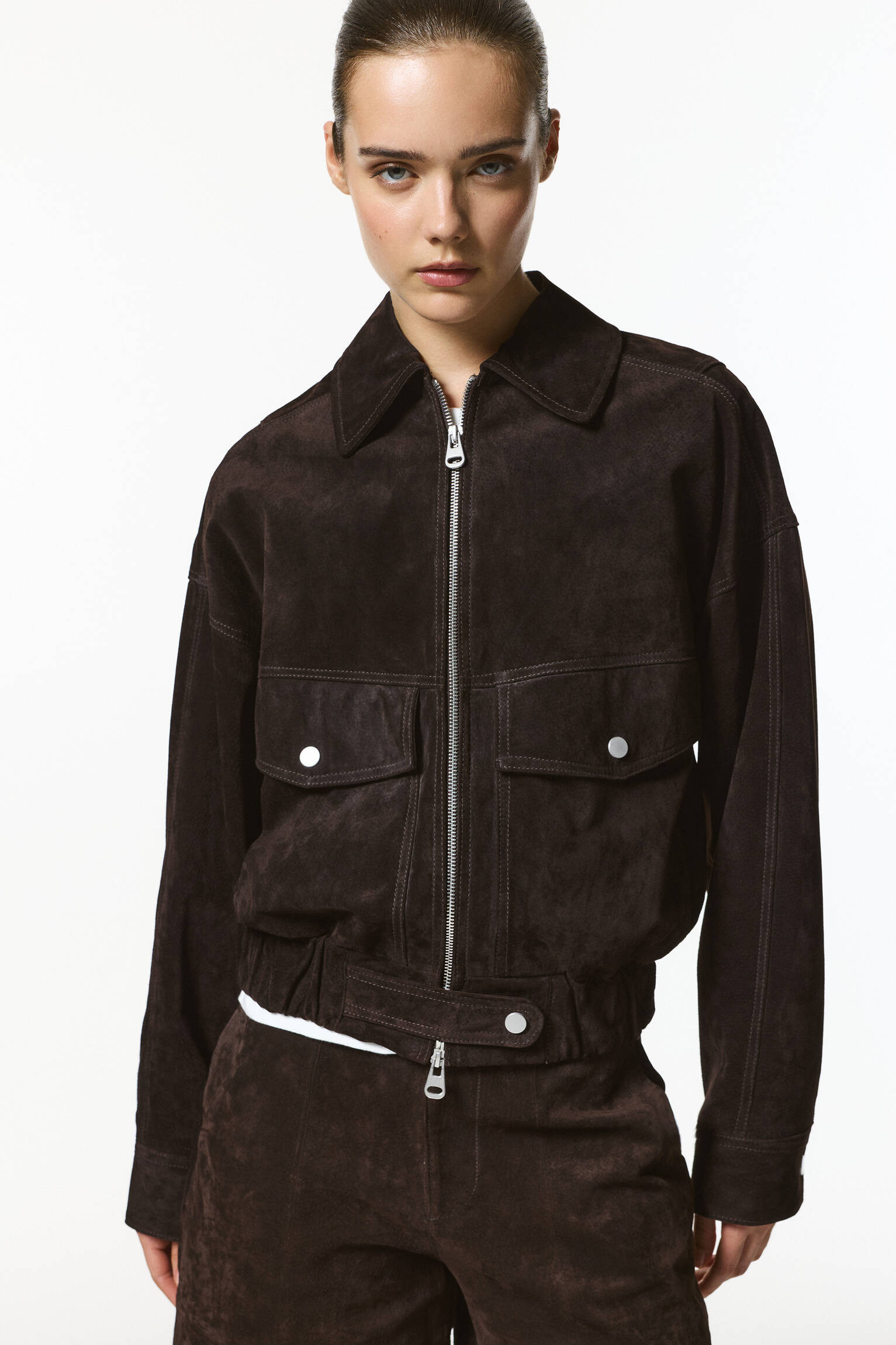 Brown 100% suede jacket - pull&bear | PULL and BEAR UK