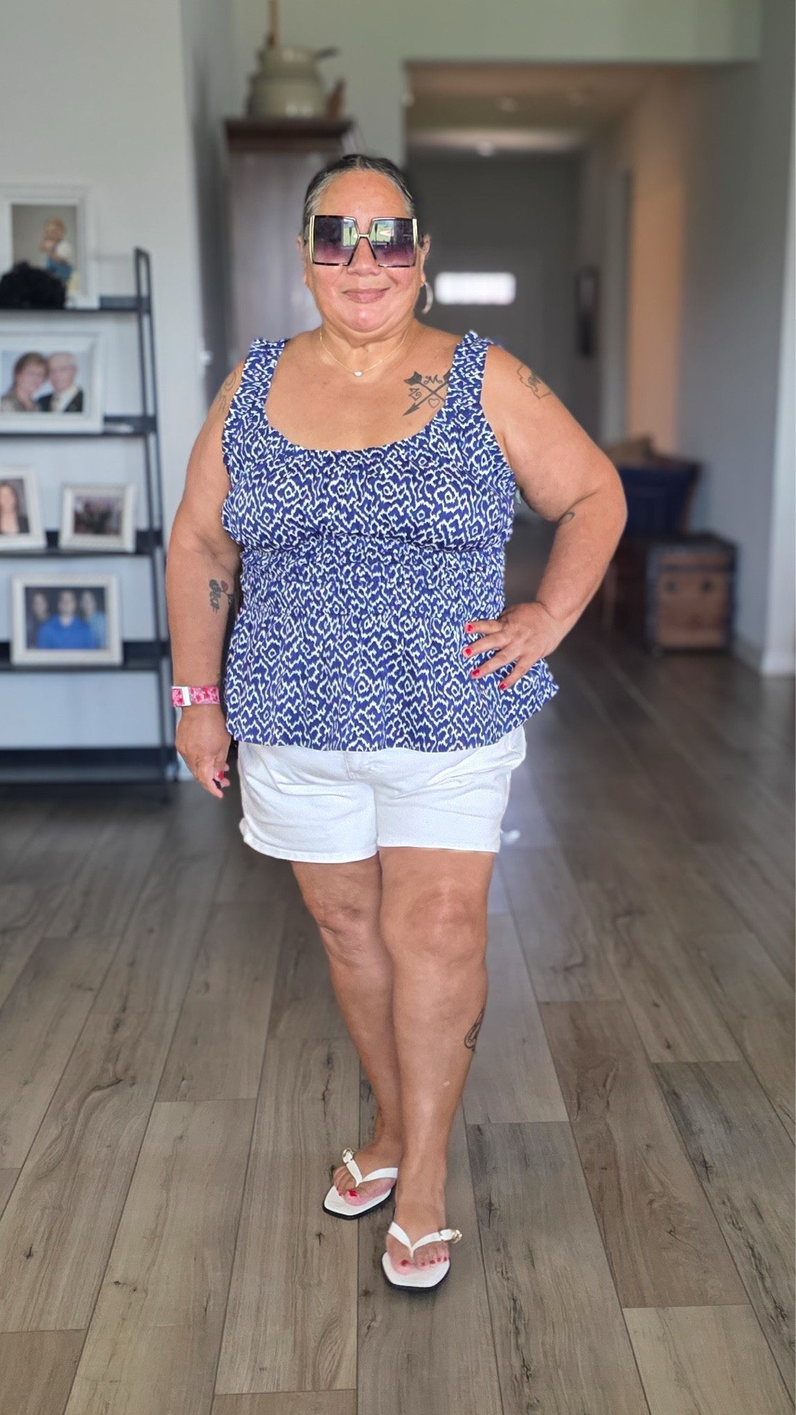 Terra and sky top and shorts.  Wearing size 18 in shorts and 1x in top

#LTKootd #LTKSeasonal #LTKOver40