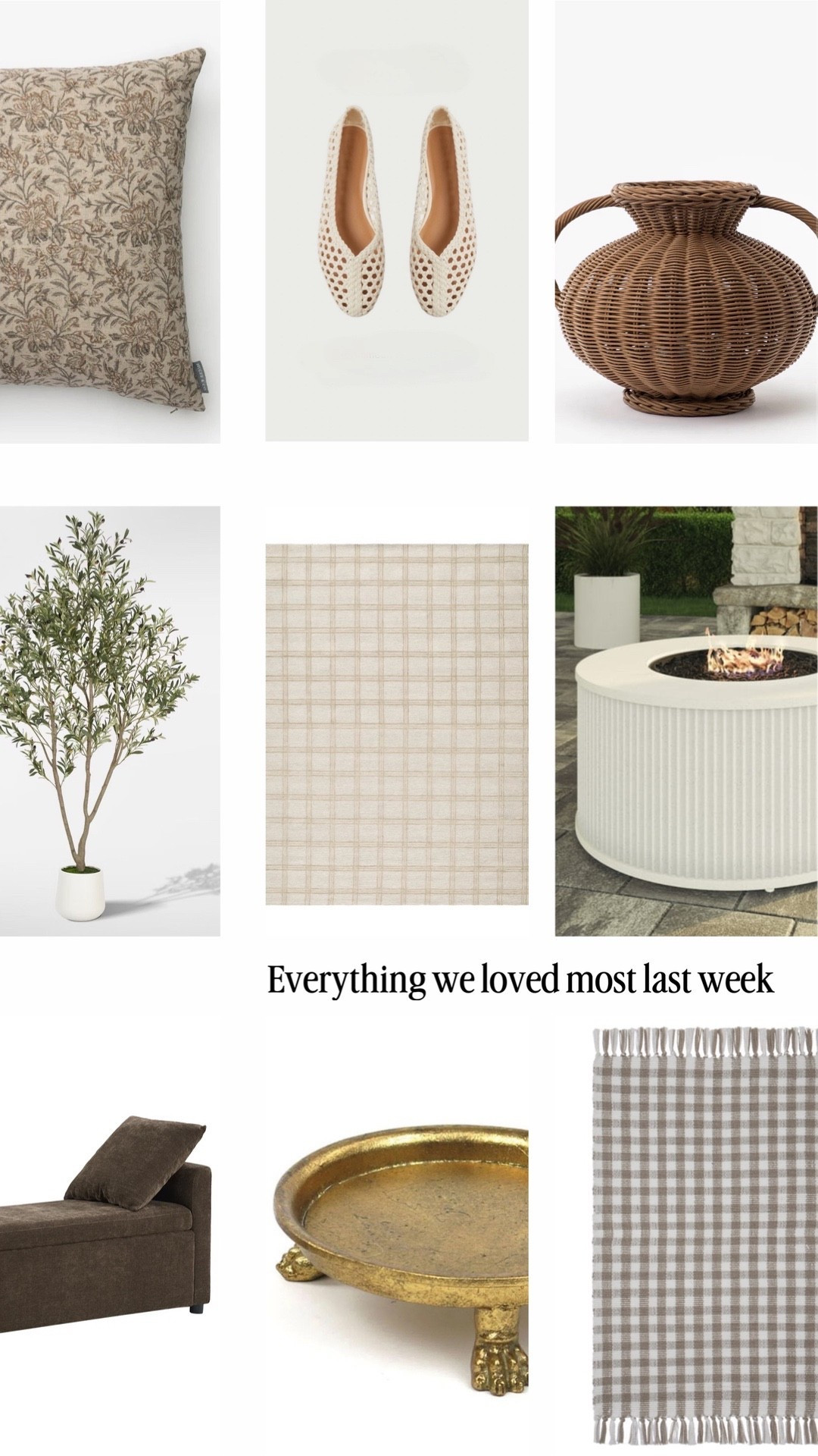 What we loved most last week! 

Last weeks best sellers, rug, outdoor rug, faux tree, flats, spring, front porch, fire pit, pillow, bedding, vase, bench, soap tray, bathroom decor, area rug, target, Wayfair, mcgee and co 

#LTKSeasonal #LTKHome #LTKSaleAlert