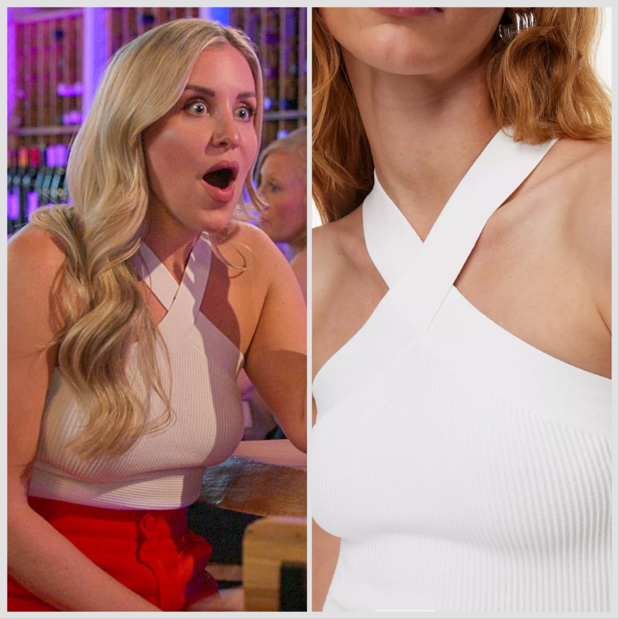 Cross cross top from the wine scene with Jess 🧡 my red shorts are sold out but I’ve linked my favorite tailored shorts that I basically live in! #loveisblindS6 