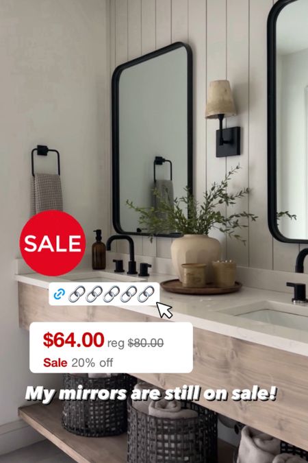 Bathroom decor | bathroom mirror | vanity mirror | sconce | vase | stems | waffle knit towel | towel bar | rectangle mirror | studio McGee | Target 

#LTKhome #LTKfindsunder100 #LTKsalealert