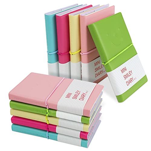 TEXIJUSO 10 PCS Pocket Notebooks, Mini Smiley Diary Notepads with Elastic Closure and PU Leather ... | Amazon (CA)