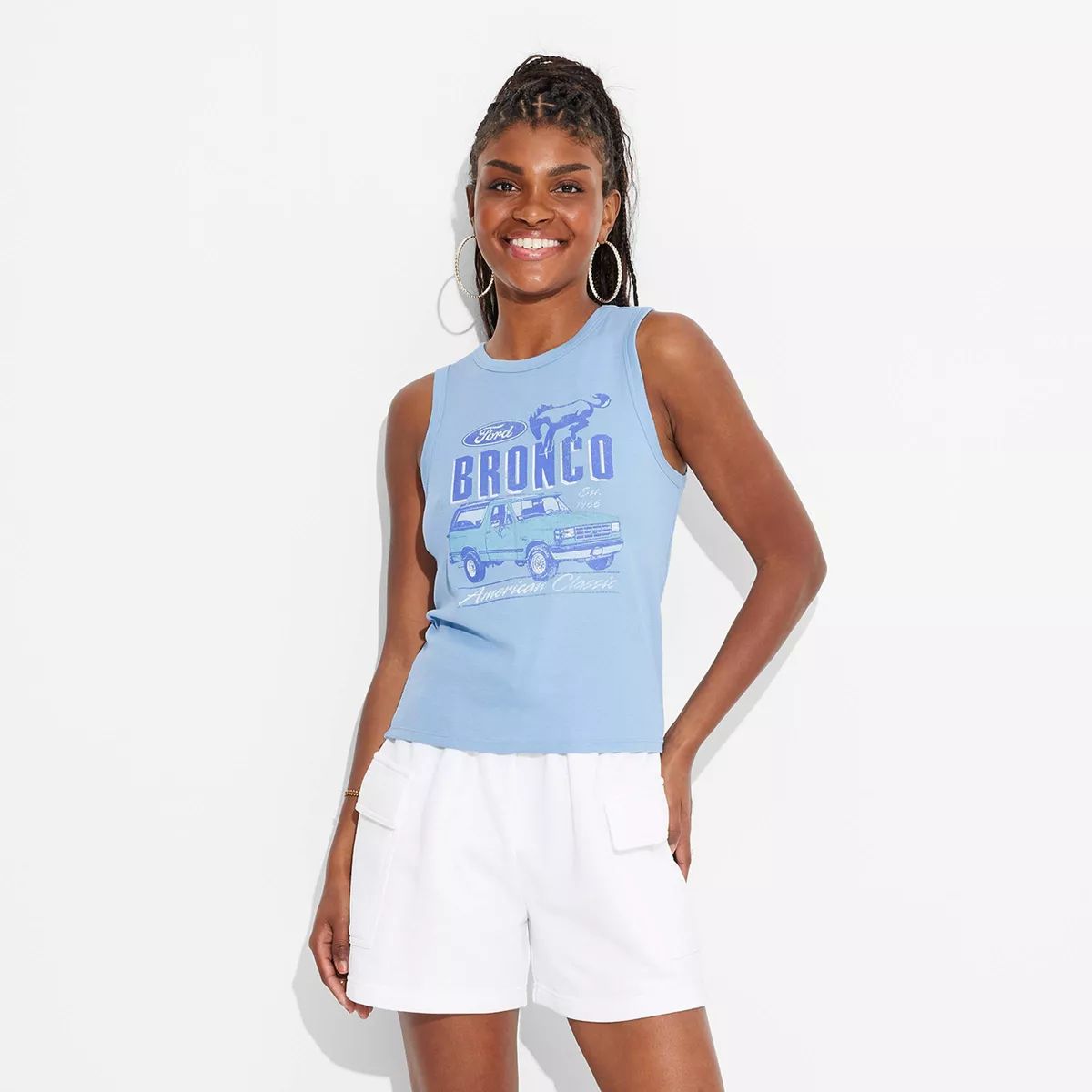 Women's Bronco Classic Graphic Tank Top - Blue | Target