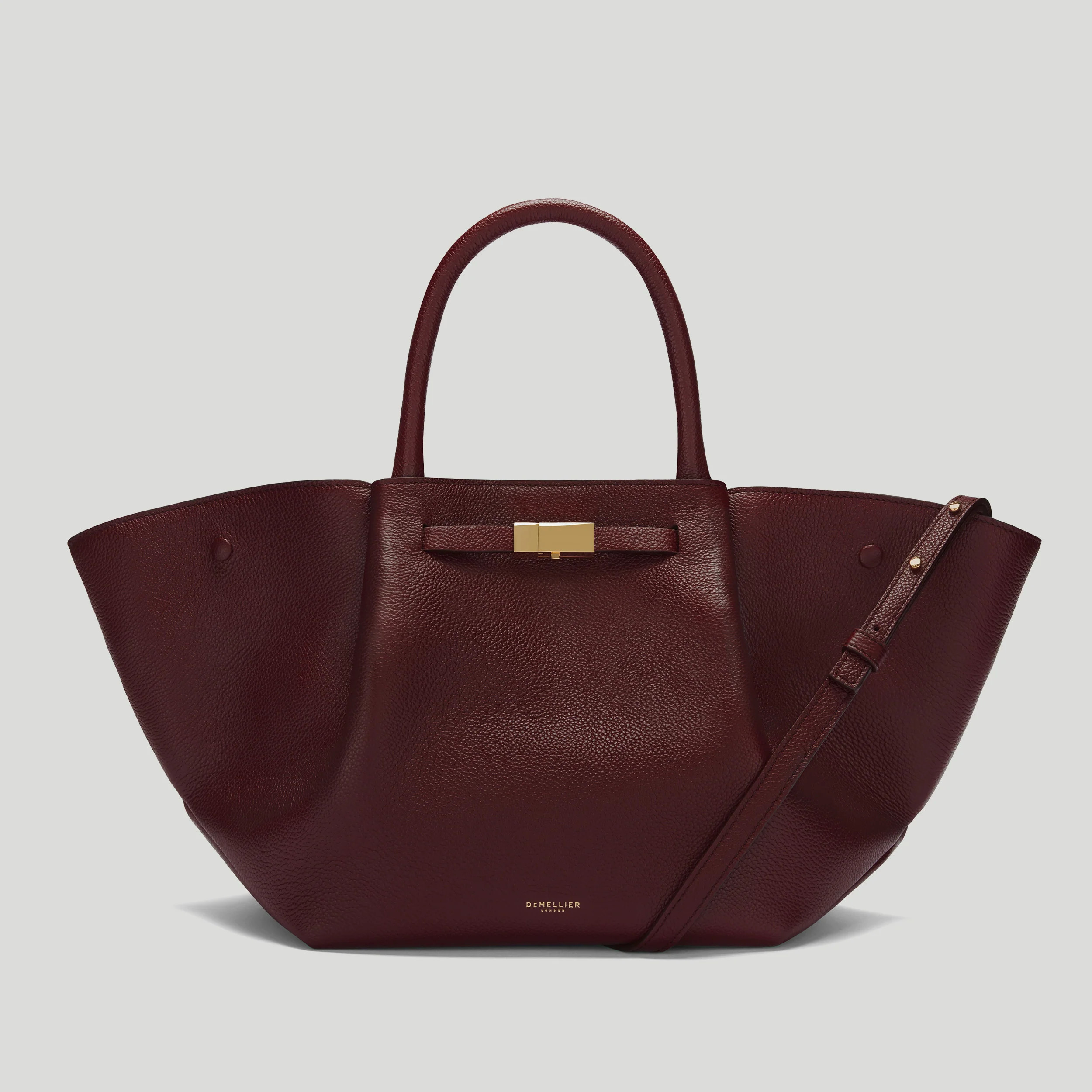 DeMellier The Midi New York in Burgundy Small Grain Leather Shoulder bag | DeMellier
