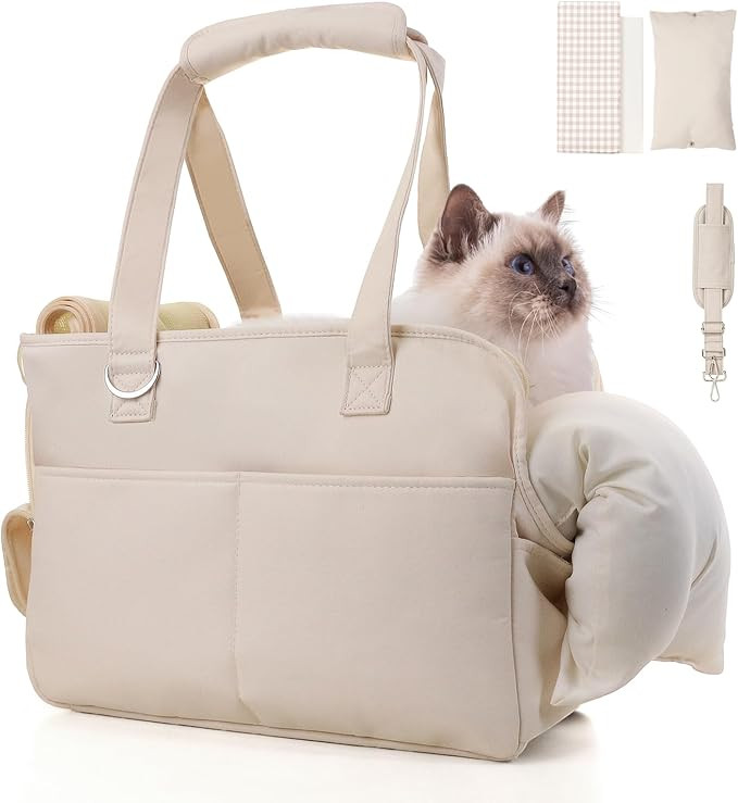 FluffyBaby cat Carrier, Pet Carrier, Suitable for Medium to Large Cats and Small Dogs, Soft Sided... | Amazon (US)