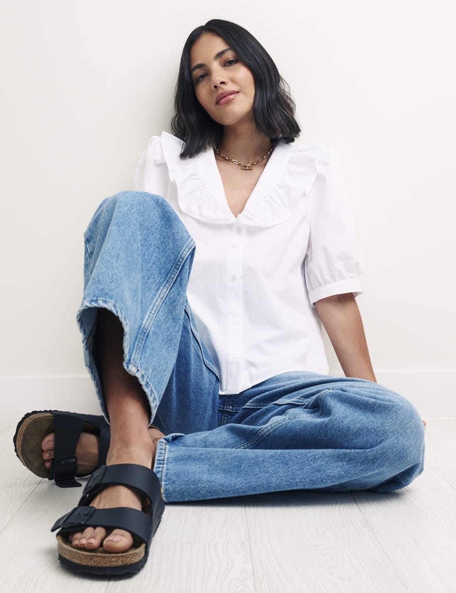 White Collared Yasmin Blouse | Nobody's Child