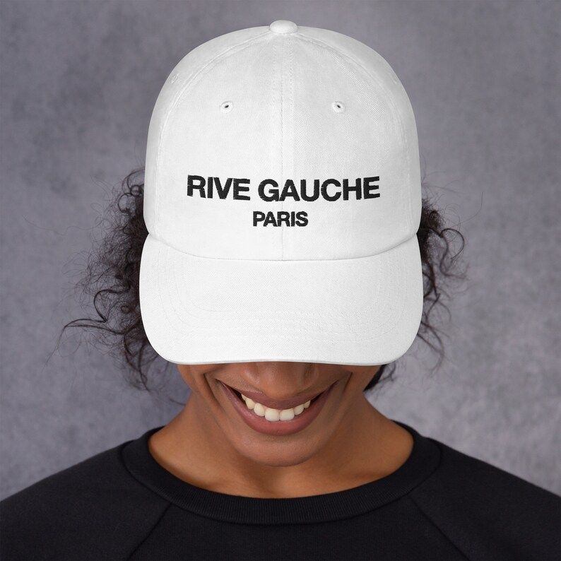 Rive Gauche Paris Black Embroidered Dad hat, baseball cap, hats, women's hats, fashion hats, tren... | Etsy (US)