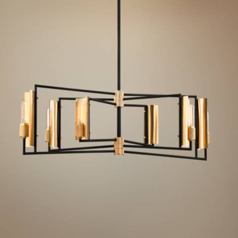 Emerson 37"W Black and Brass Kitchen Island Light Pendant - #68F11 | Lamps Plus | LampsPlus.com