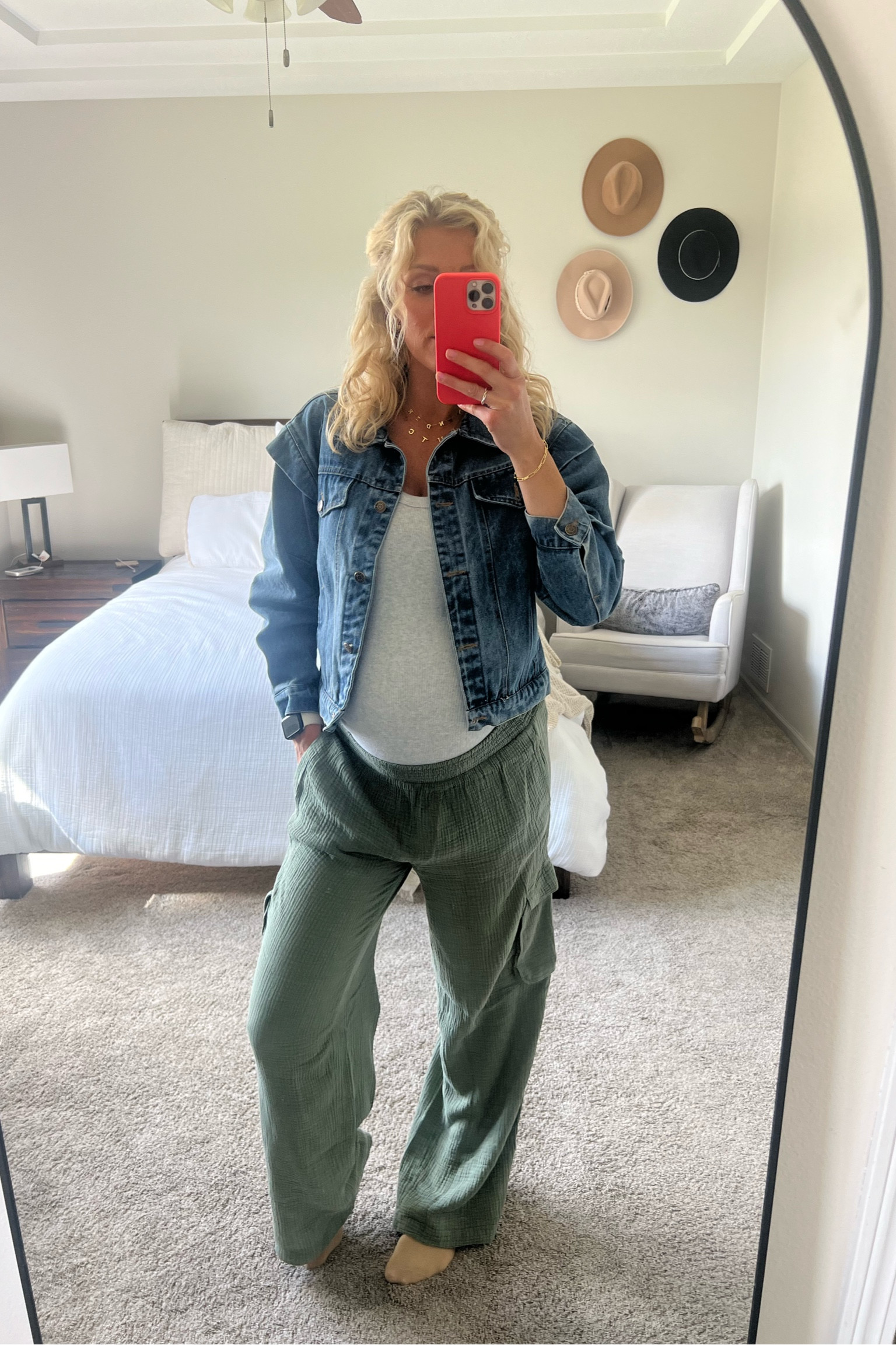 Wearing these cargo pants all summer long!! Wearing a size small in these gauze pool side collection pants that come in multiple colors. They are bump friendly, an be worn high rise after baby and are on sale! Grab them before they sell out! 

#LTKbump #LTKswim #LTKSeasonal