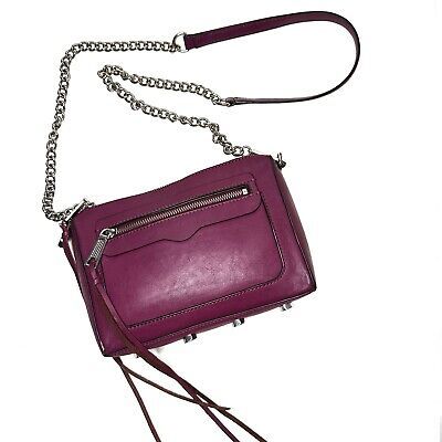 Rebecca Minkoff Avery Crossbody Bag Basic Berry Saffiano Leather Chain Strap Y2k | eBay AU