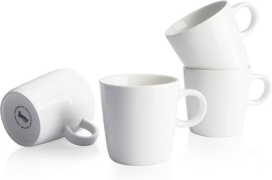 Sweese 5oz Porcelain Espresso Cups Set of 4, Mini Coffee Mugs Demitasse Cups - White (426.401) | Amazon (US)