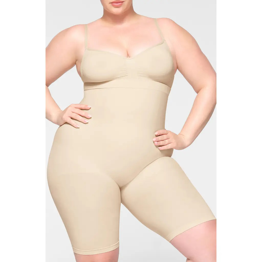 SKIMS Seamless Sculpt High Waist Shorts in Sand at Nordstrom, Size Medium | Nordstrom